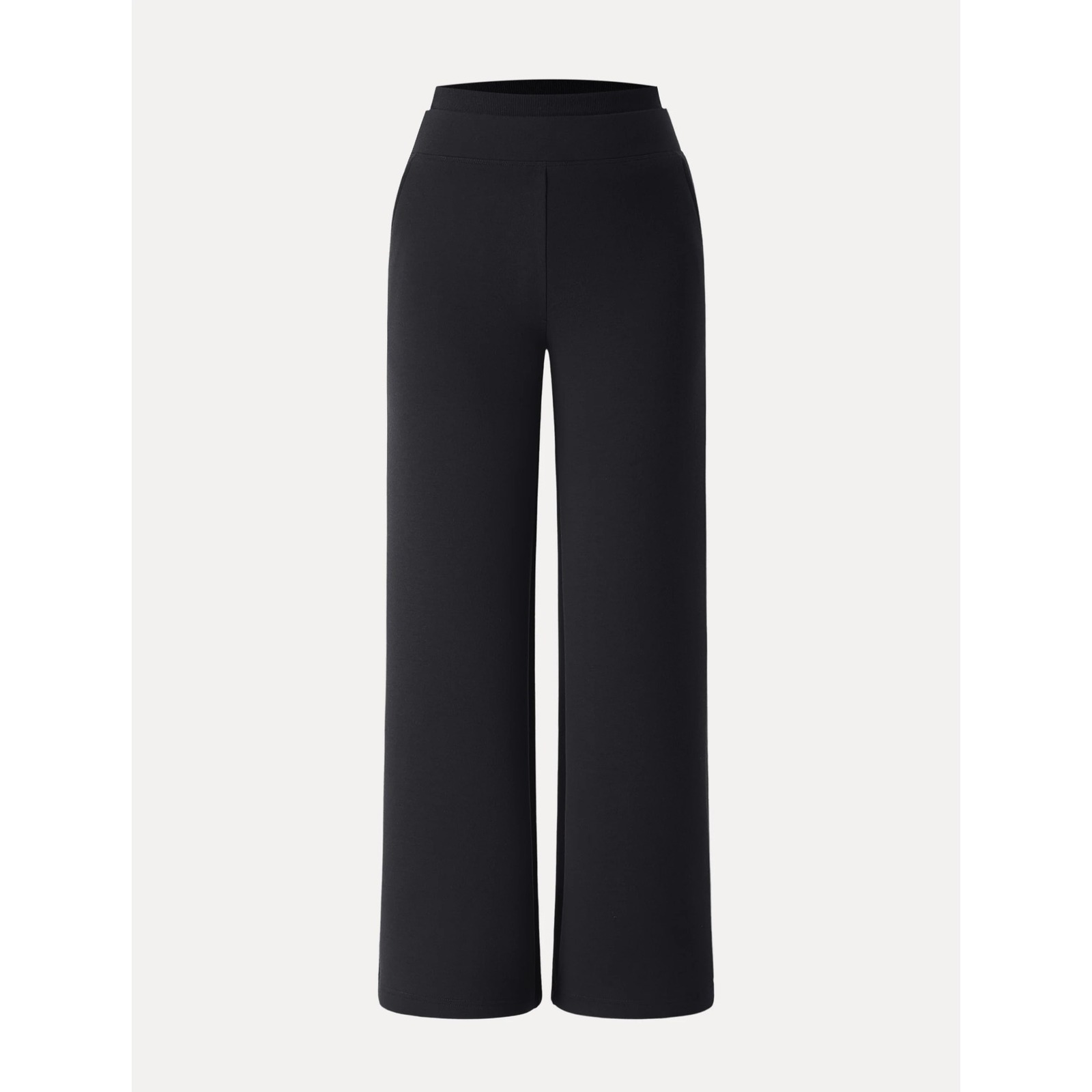 Ogl Move Fuzzluxe Double Waistband Straight Leg Pants With Pockets Black Size S